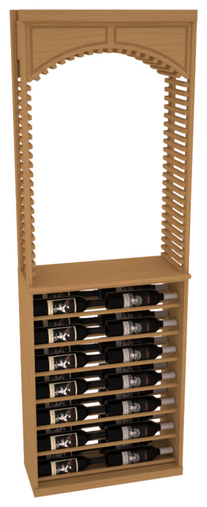 CellarVue  Horizontal Wine Rack Combo, Pine, Oak Stain
