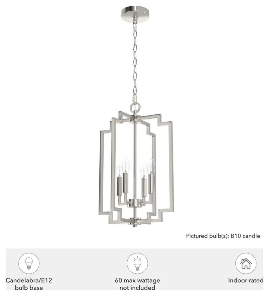 Zoanne Brushed Nickel 4-Light Pendant