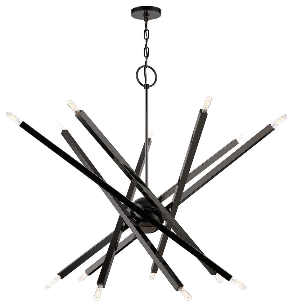 Livex Lighting Monaco 14-Light Black Chrome Extra Large Chandelier