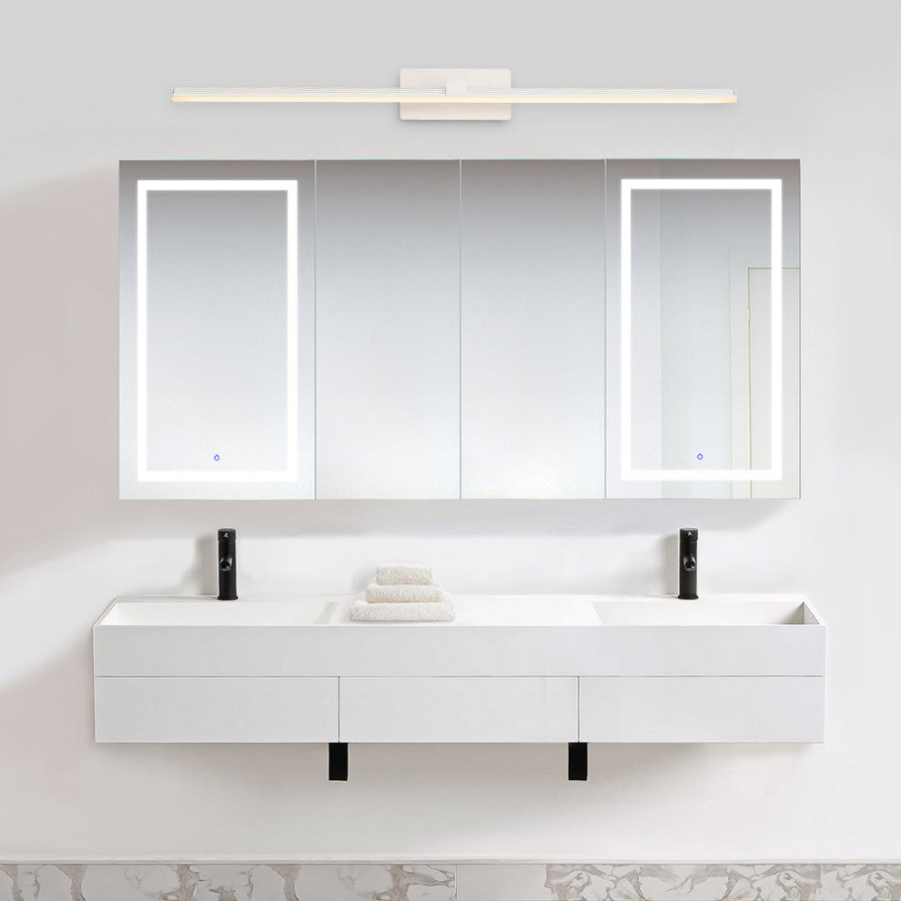 Bathroom LED Vanity Light, White, 23.8"