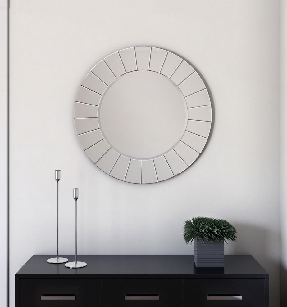 Bailey All-glass round mirror