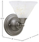 1-Light Wall Sconce, Brushed Nickel/Gold Ice