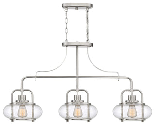Quoizel TRG338 Trilogy 3 Light 38"W Linear Chandelier - Old Bronze