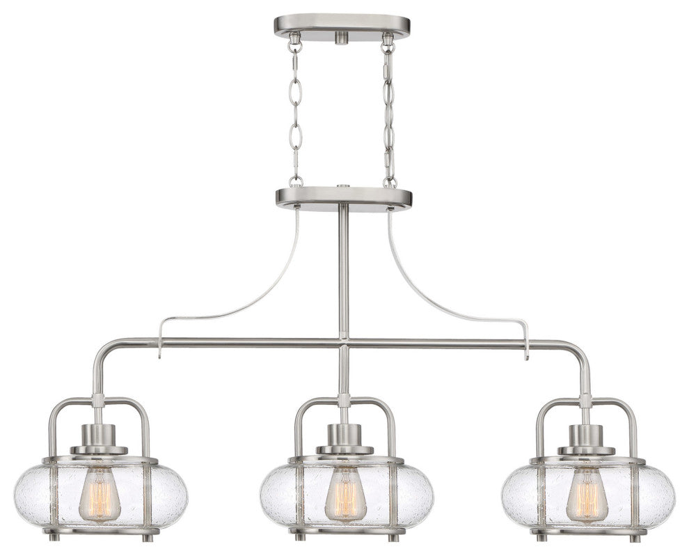 Quoizel TRG338 Trilogy 3 Light 38"W Linear Chandelier - Old Bronze