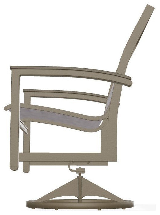 Bazza Sling Outdoor Swivel Rocker, Fossil/Beachwood