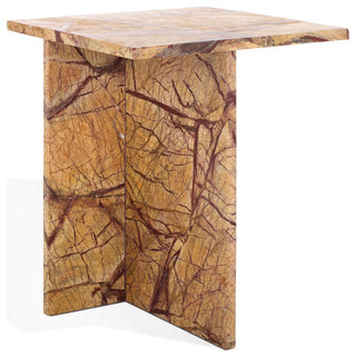 Safavieh Couture Adriano Marble Accent Table, Beige/Brown