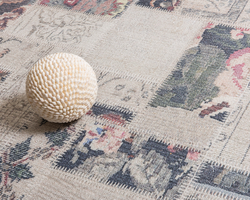 Luxor Polyester Vintage Oriental Area Rug Carpet, 6' X 9'