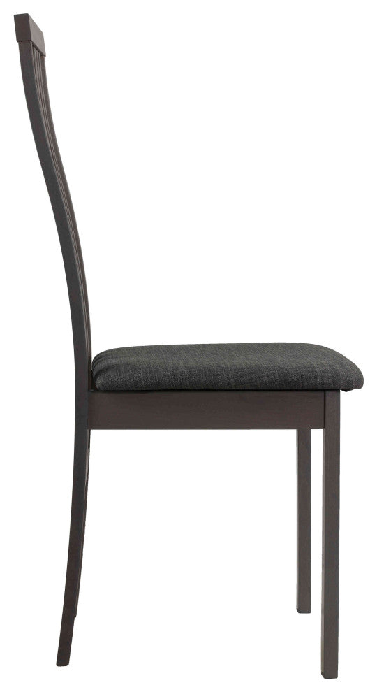 Cortesi Home Paris Dining Chair in Charcoal Fabric, Gray, Set of 2