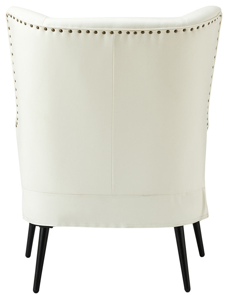 39" Comfy Living Room Armchair With Special Arms, Set of 2, Ivory
