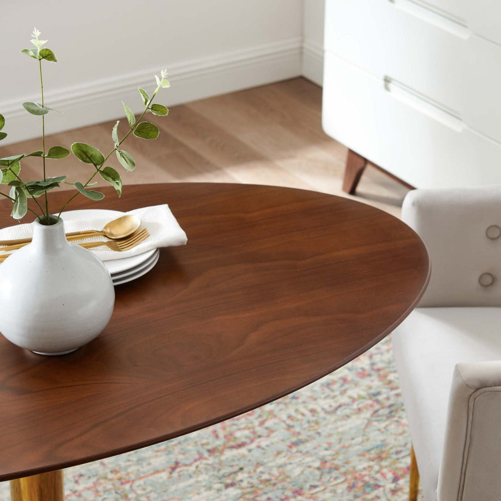 Verne 48" Oval Dining Table Gold Walnut -4751