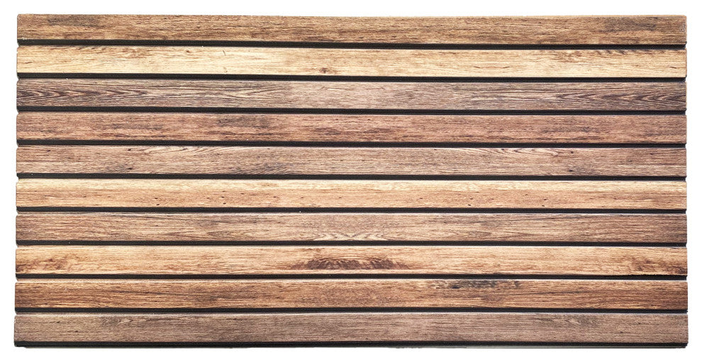Faux Wood 3D Wall Panels, Distressed Brown, Set of 10, Covers 54 sq ft