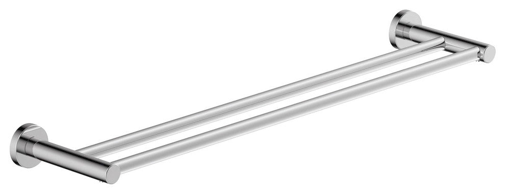 Dia 24 Inch Double Towel Bar with Mounting Hardware, Polished Chrome