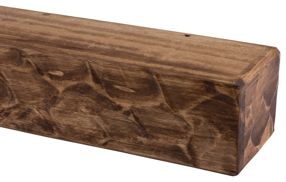 Rough Hewn Fireplace Shelf Mantel, Aged Oak, 72"
