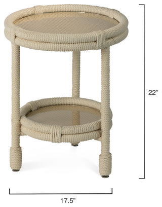 Delta Side Table, White Rope