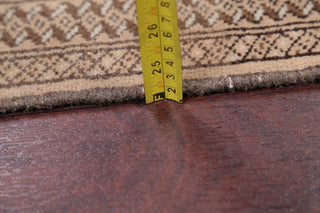 Consigned, Vintage Geometric Persian Handmade Oriental Rug, Brown, 2'1"X4'2"