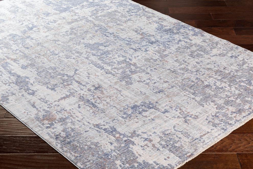Surya Palazzo PZL-2301 3'3"x8' Rug, Navy/Denim/Pale Blue/Taupe/Cream/White/Blush