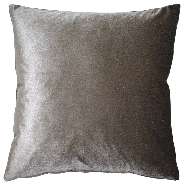 Pillow Decor - Corona Velvet Throw Pillow, Silver, 16"x16"