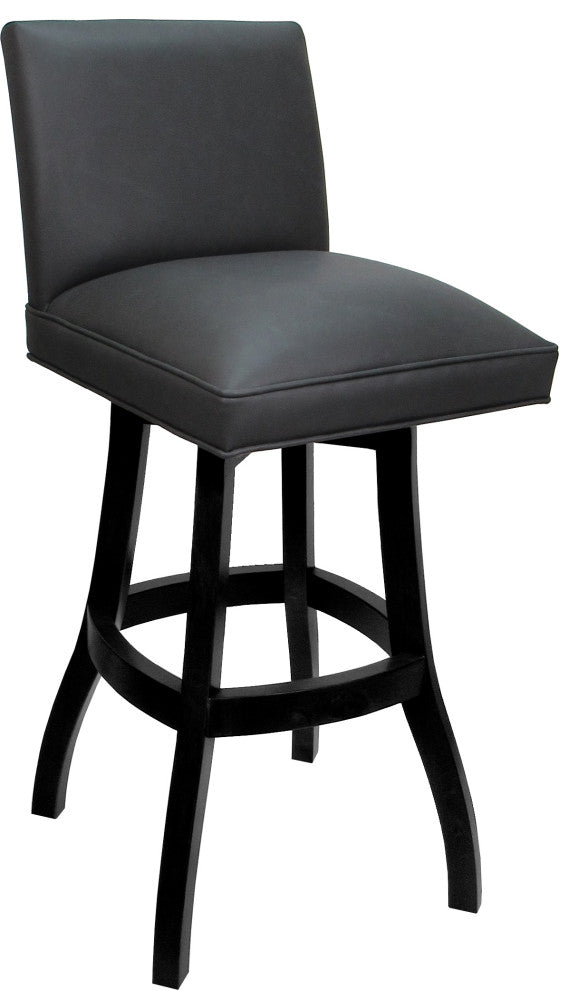 Swivel Wood Counter, Bar or Extra Tall Stool - Sommerville on S-Base, Gray Vinyl - Black, 30"