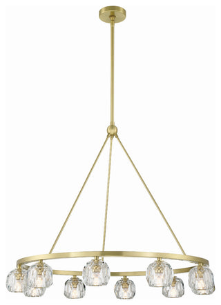 Aragon 10-Light Soft Brass Chandelier, Faceted Cut Crystal