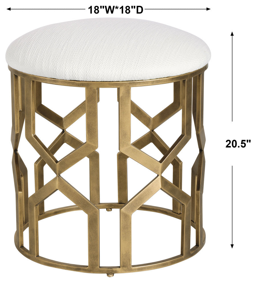 Uttermost Trellis Geometric Accent stool