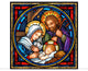 Holy Family Nativity Stained Art Glass Window Hanging