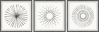 Circle Lines II Triptych, Set of 3, 18x18 Panels
