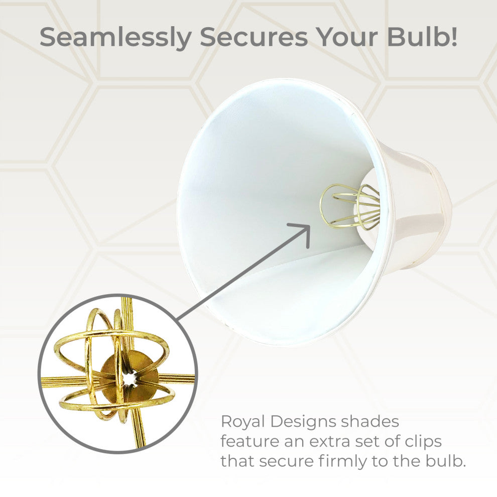 Royal Designs True Bell Basic Lamp Shade, Flame Clip Fitter, White, Single