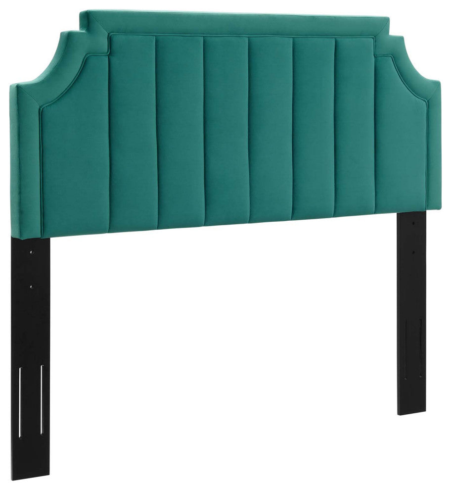 Alyona Channel Tufted Performance Velvet King/California King Headboard-Teal