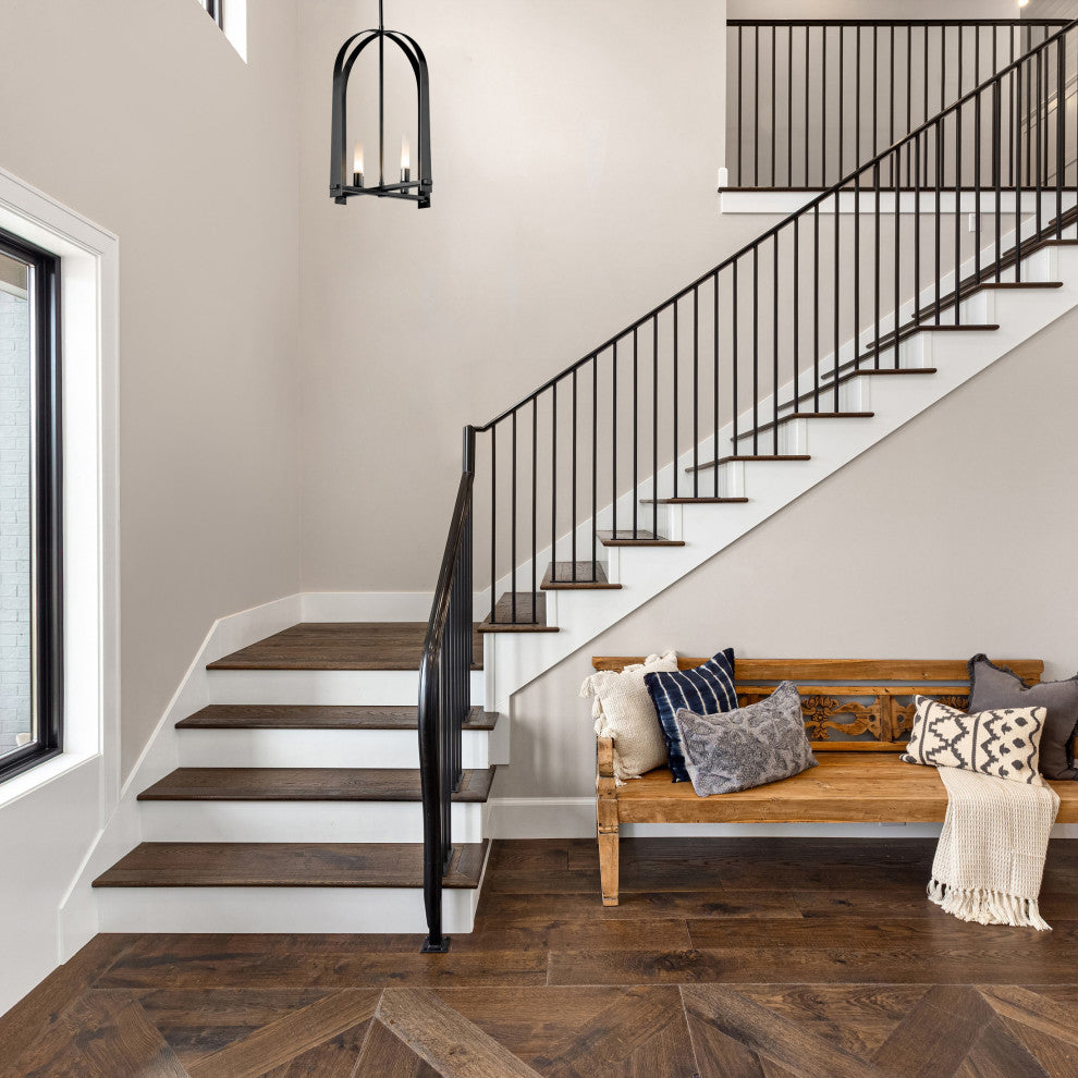 Triomphe 4-Light Pendant Frosted Glass, Modern Brass