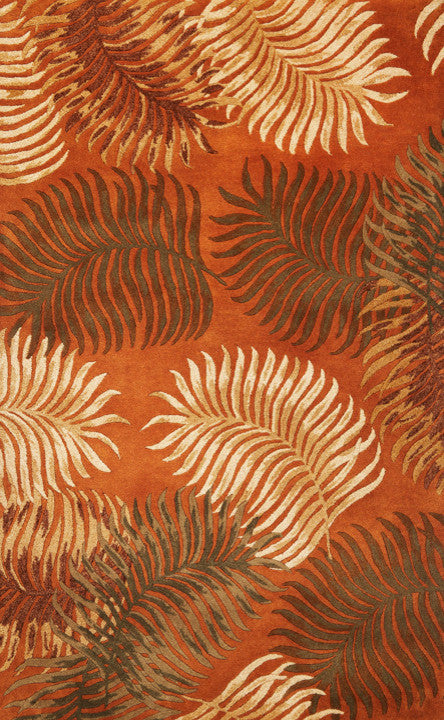 Havana 2623 Rust Fern View Rug, 30"x50"