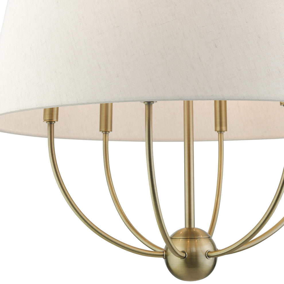 Antique Brass Transitional, English Country, Rustic, Casual Pendant Chandelier