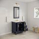 Elizabeth 36" Single Sink Carrara White Marble Vanity, Monarch Blue