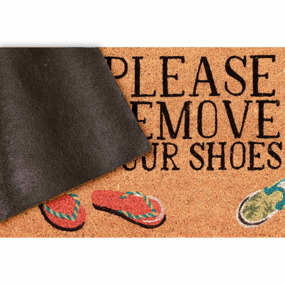 Natura Please Remove Your Shoes Outdoor Mat Natural 2'x3'