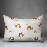 Rooster Pattern in Red and Green Throw Pillow