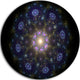 Blue Abstract Fractal Mandala Flower, Floral Disc Metal Wall Art, 36"