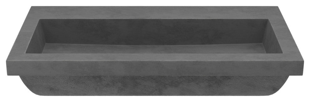 Trough 3619 Bathroom Sink, Slate, No Faucet Holes