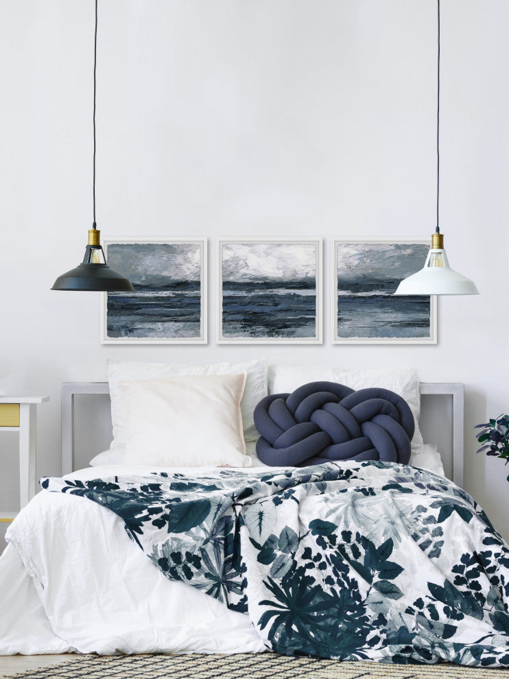 Dark Vast Ocean Triptych, 96"x32"