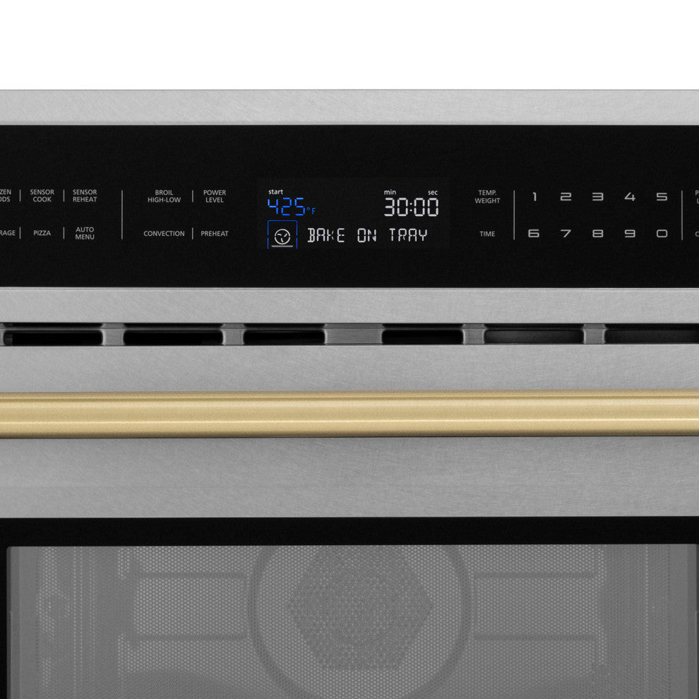ZLINE 30" Microwave Oven, DuraSnow With Champagne Bronze MWOZ-30-SS-CB