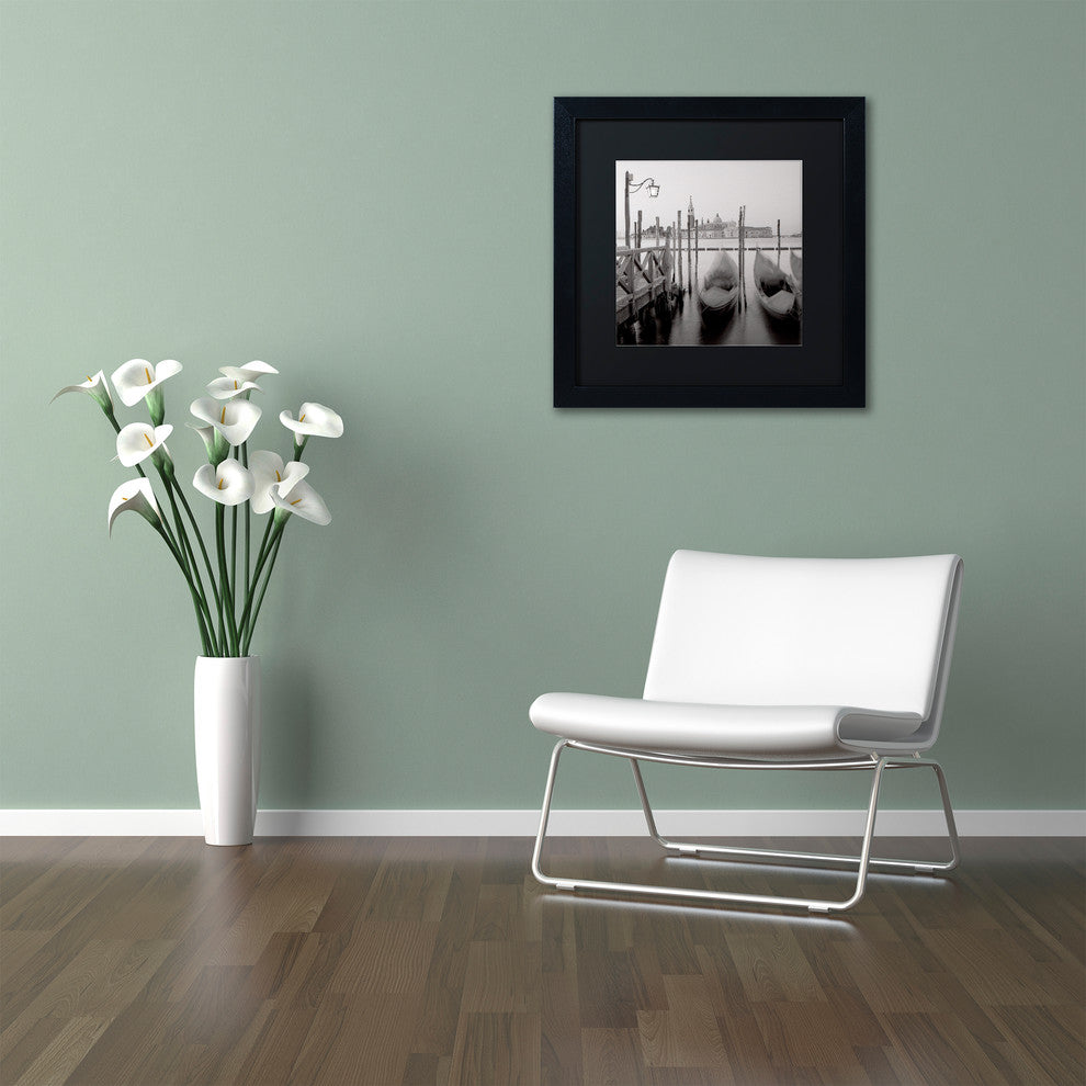 Alan Blaustein ''Venezia II'' Art, Black Frame, Black Mat, 11x11