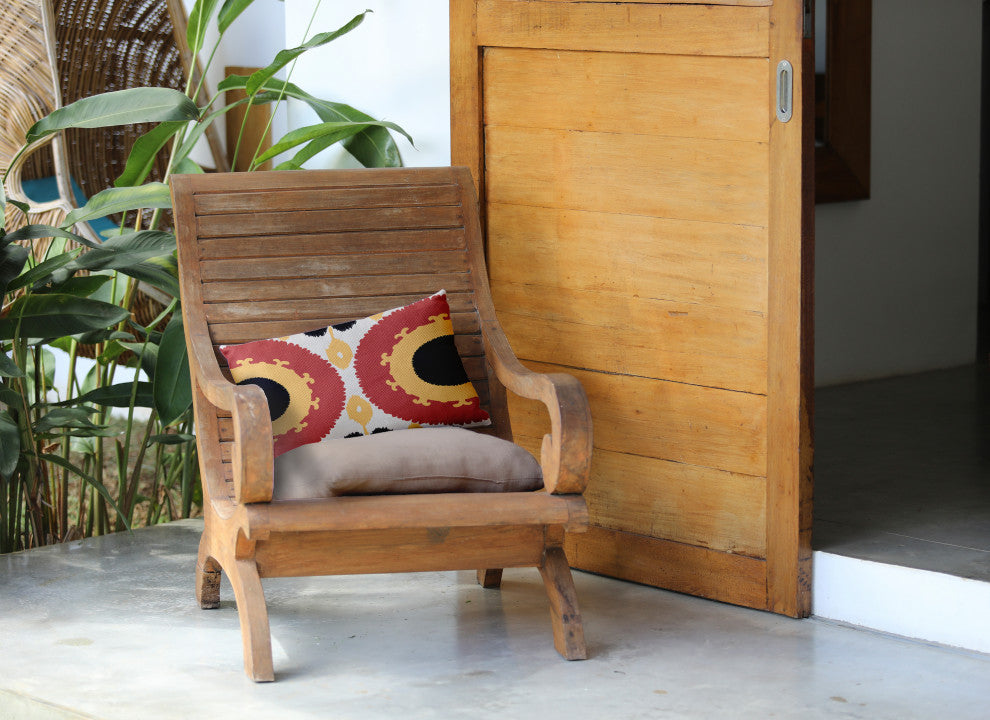 Boho Decorative Lumbar Pillow, Yellow, 14x20"