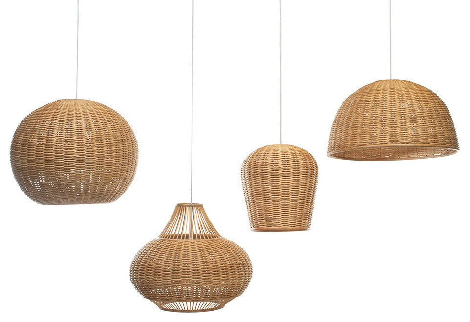 Handoven Wicker Pear Pendant Lamp, Natural, Natural Brown