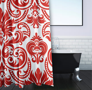 70"Wx73"L Alexys Shower Curtain, Orange-Red