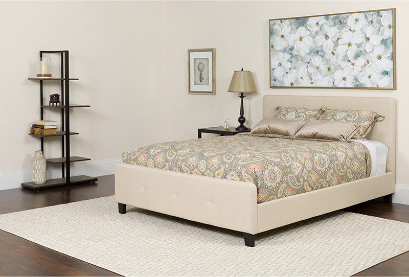 Tribeca Twin Tufted Platform Bed With Pocket Spring Mattress, Beige