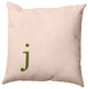 26"x26" Modern Monogram Decorative Throw Pillow, Olive