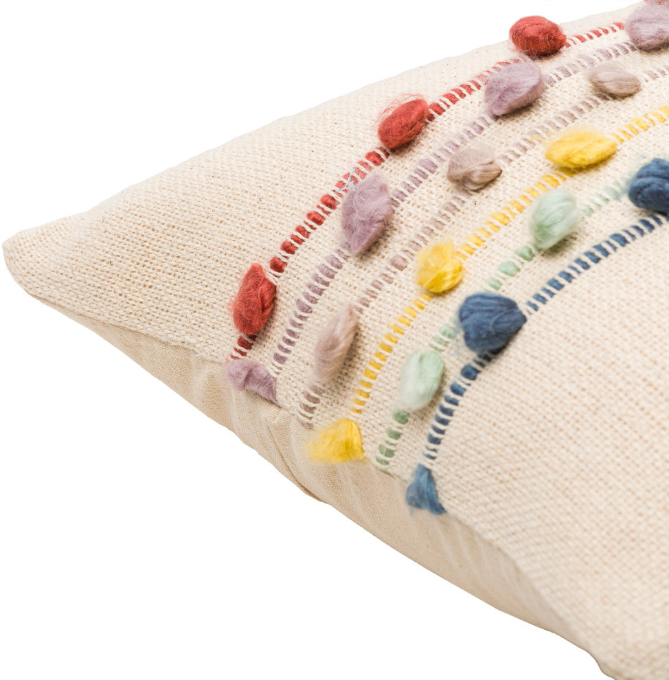 Surya Maysville Burgundy Pillow Shell With Polyester Insert 16"H X 24"W