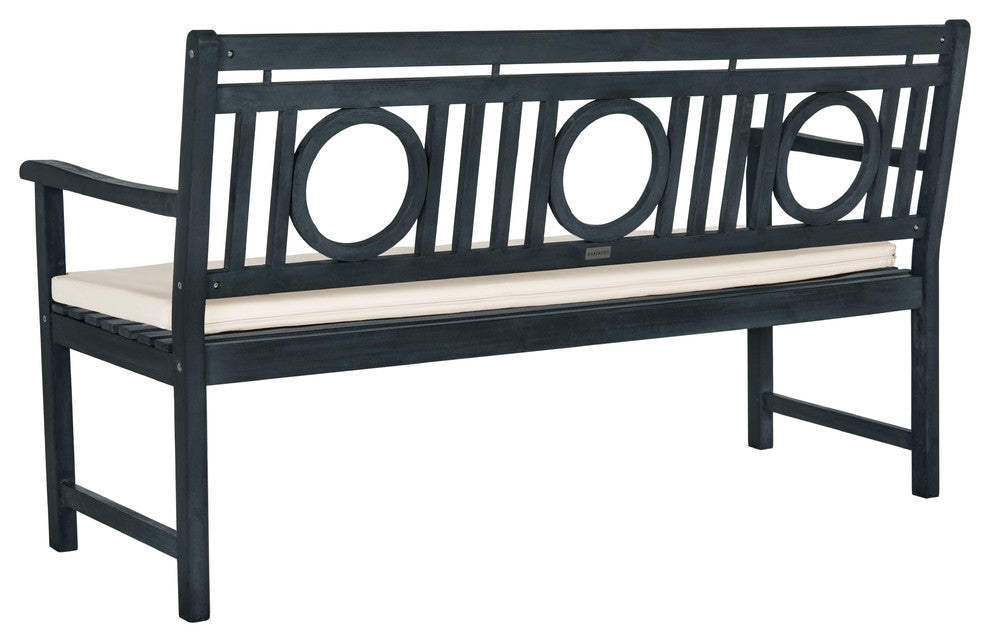 Safavieh Montclair Indoor/Outdoor 3-Seat Bench, Dark Slate Gray