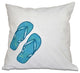 Flip Flops, Geometric Print Pillow, White, 18"x18"
