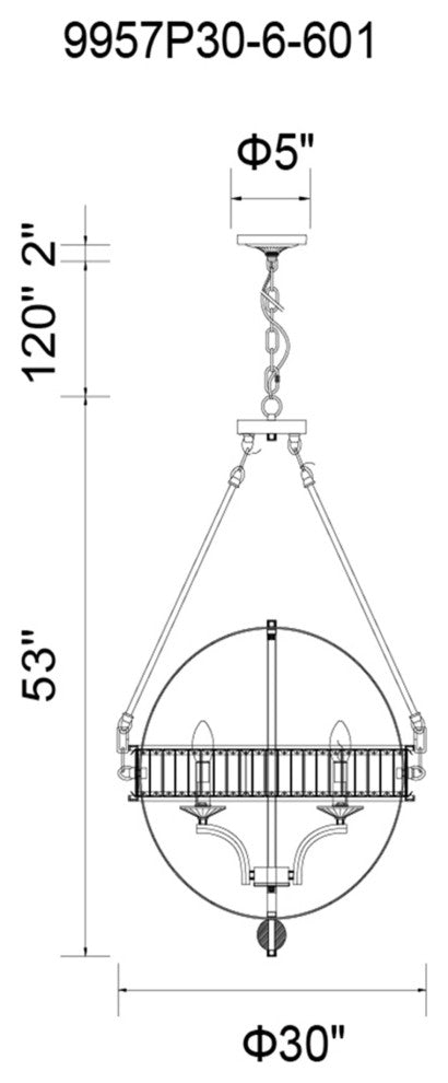 Arkansas 6 Light Chandelier With Chrome Finish