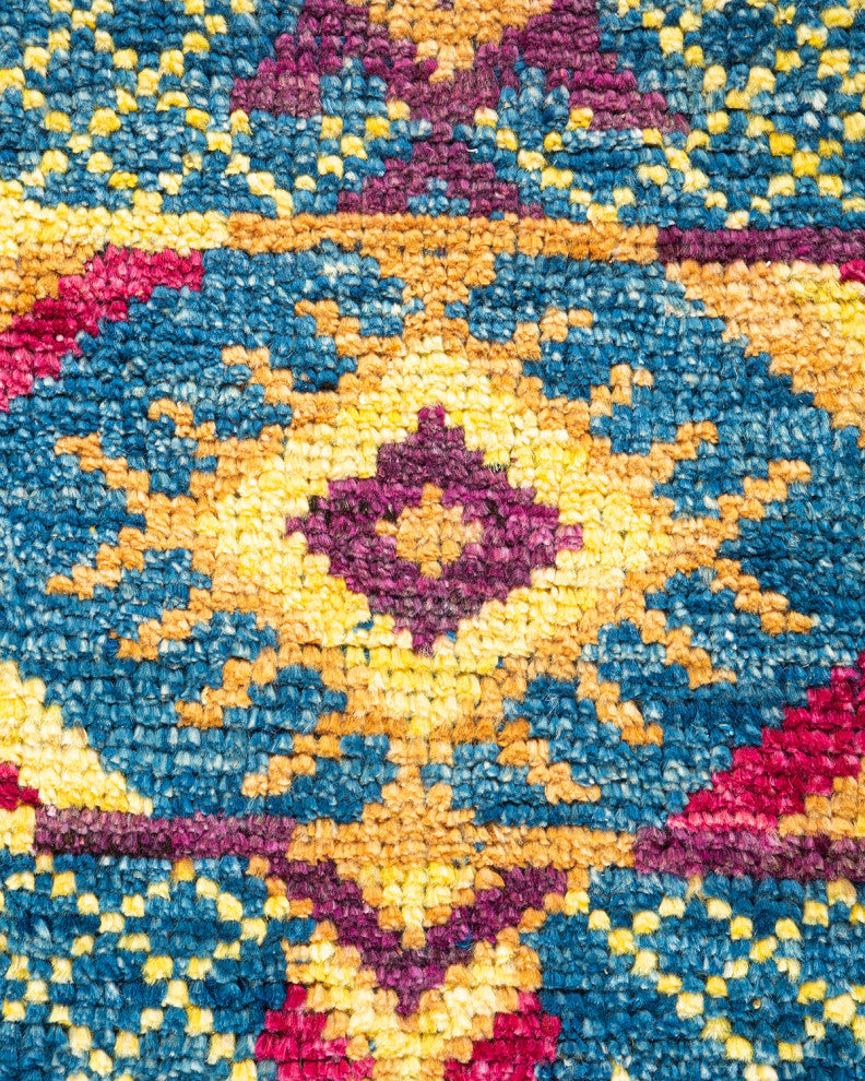 Modern, One-of-a-Kind Handmade Area Rug Blue, 5' 5" x 7' 10"
