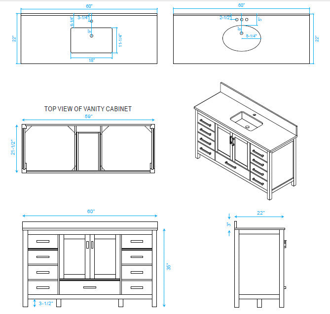 Wyndham WCS141460SWHCMUNSM58 60 Inch Bathroom Vanity with Carrera Marble